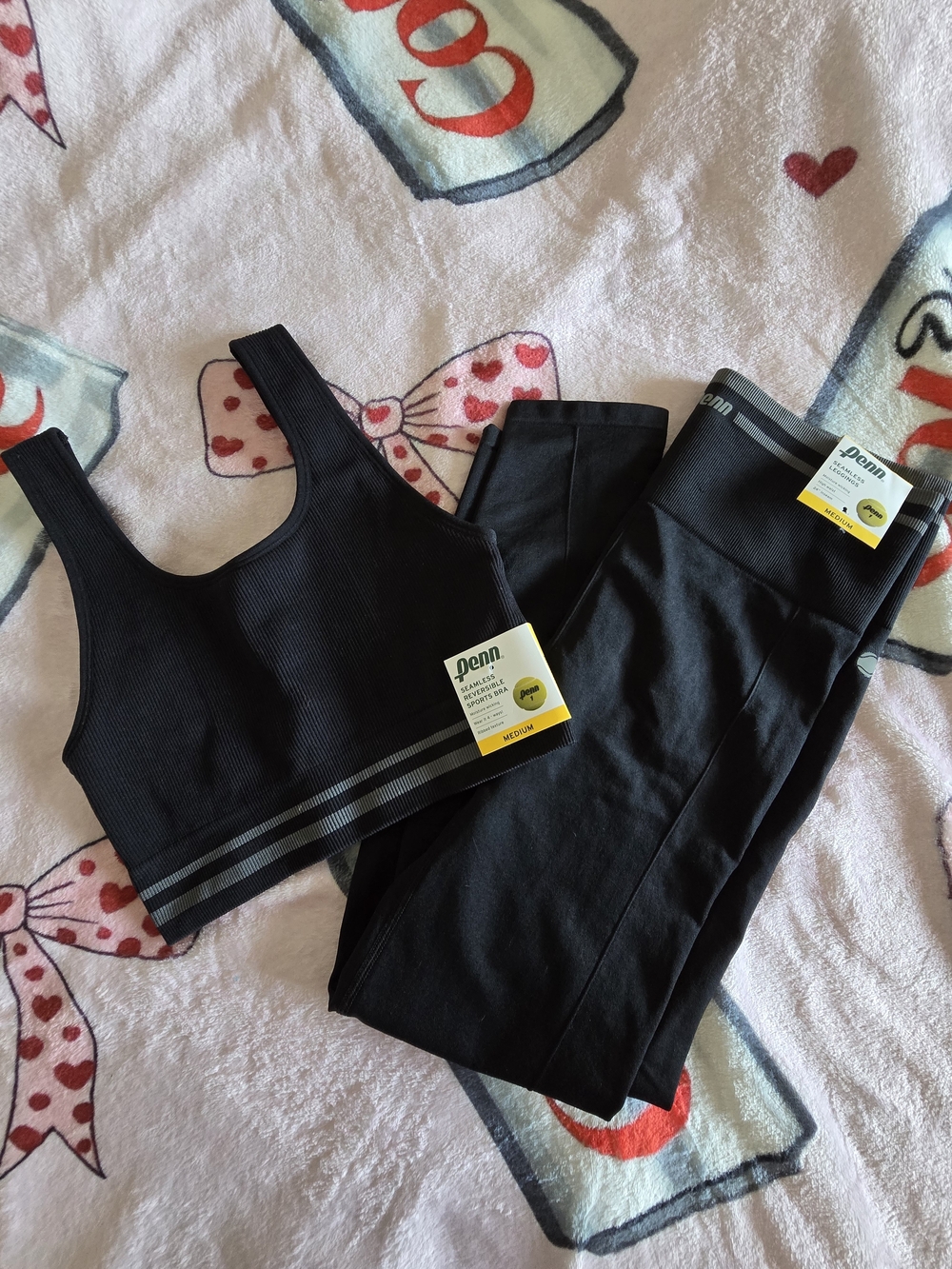 Black Seamless Active Leggings & Sports Bra Set